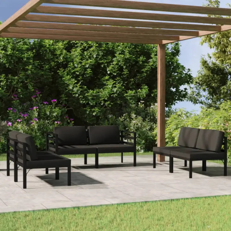 Modulair design loungeset voor stijl en comfort in de tuin - 4x midden + 2x hoek - Tuinsets