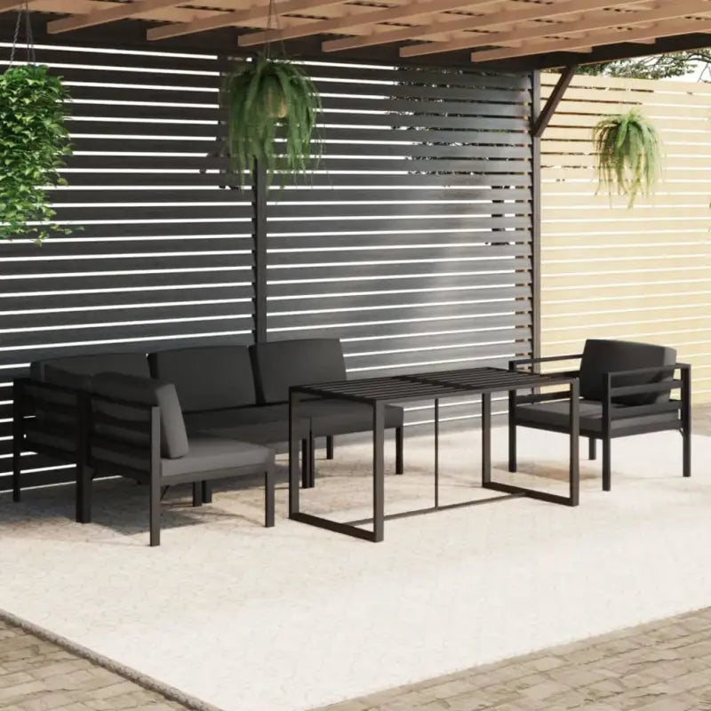 Modulair design tuinset van aluminium voor stijl en comfort - 3x hoek + 2x midden + Tafel - Tuinsets