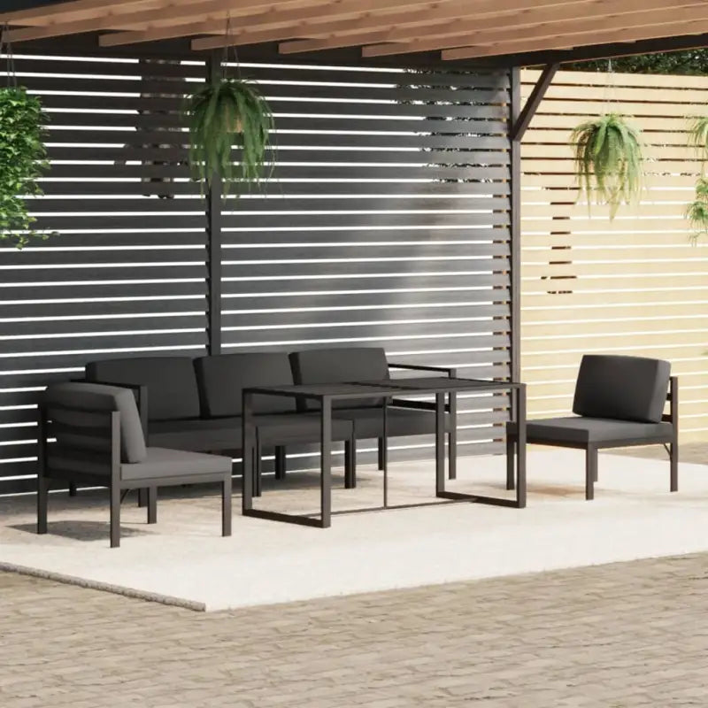 Modulair design tuinset van aluminium voor stijl en comfort - 3x midden + 2x hoek + Tafel - Tuinsets