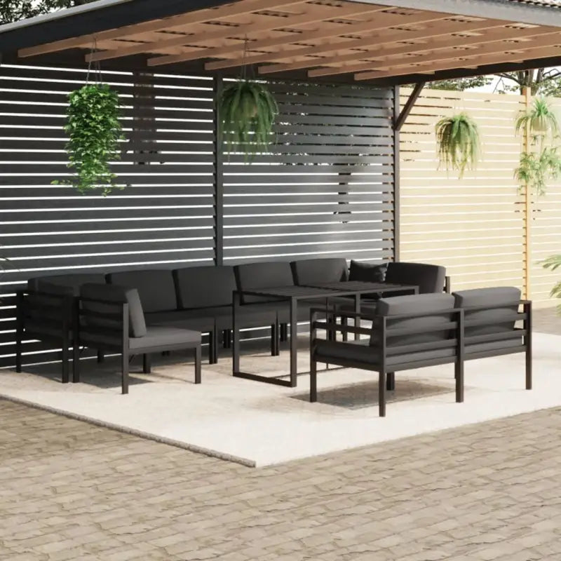 Modulair design tuinset van aluminium voor stijl en comfort - 4x hoek + 5x midden + Tafel - Tuinsets