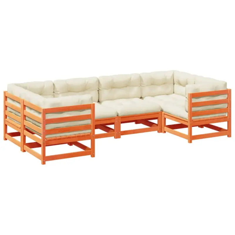 Modulair loungeset van massief grenenhout voor een comfortabele zitervaring - Tuinsets