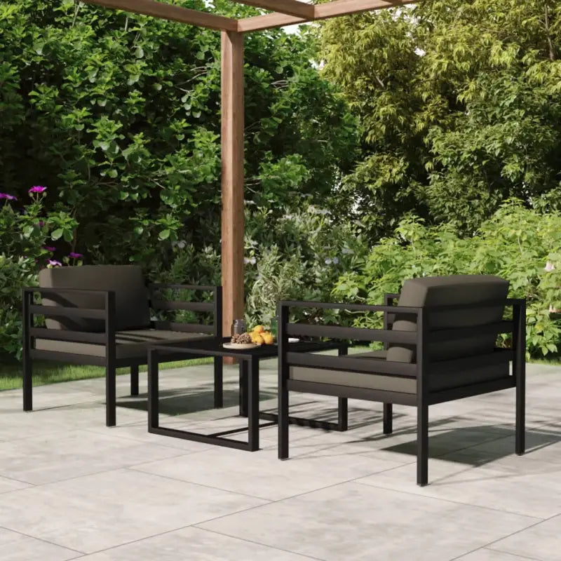 Modulair ontwerp loungeset voor stijl en comfort in de tuin - 2x armstoel + tafel - Tuinsets