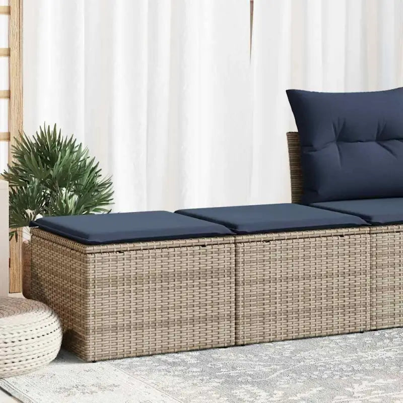 Modulair poly rattan loungeset met waterdichte tas voor buitenplezier - Grijs - Tuinsets
