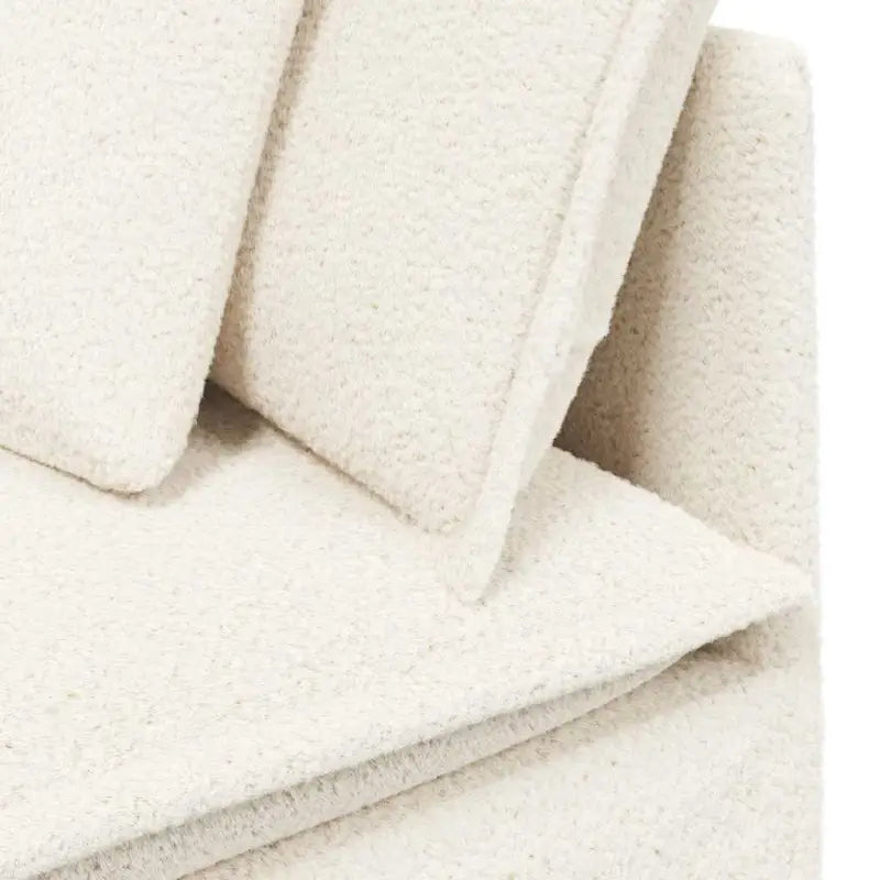 Modulaire bank in gekrulde wolachtige stof voor een luxe zithoek - Banken