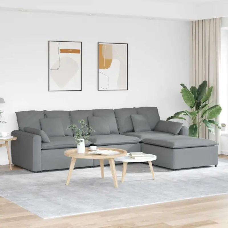 Modulaire bank met elegante ontwerpen en perfecte afmetingen voor jouw leefruimte - Lichtgrijs - Bankelementen