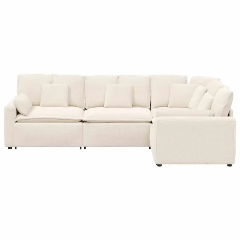 Modulaire bank met gekrulde wolachtige zitting en elegante afmetingen - Bankelementen