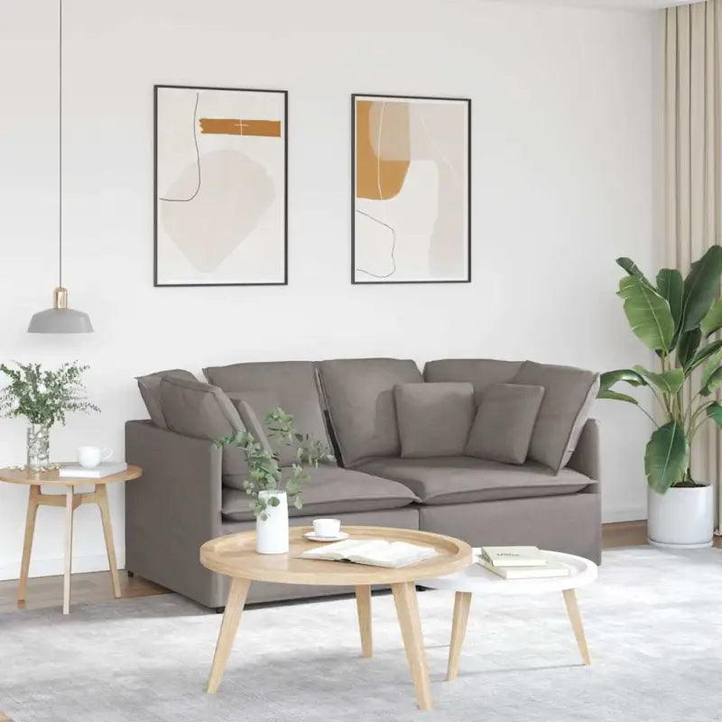 Modulaire bank voor dagelijks gebruik met groot kussen en elegant design - Taupe - Banken