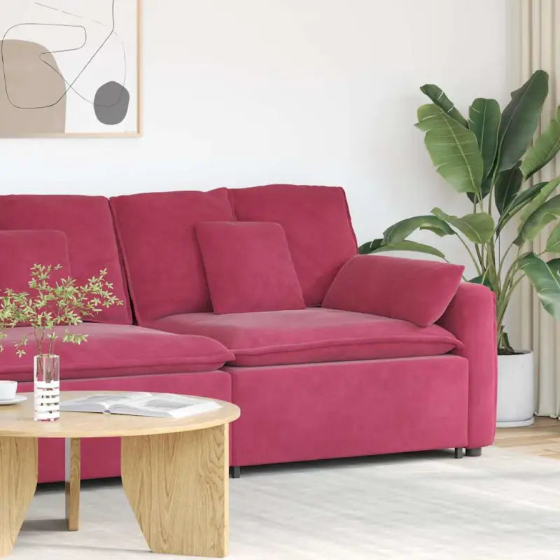 Modulaire bankelementen voor dagelijks gebruik en elegant comfort - Wijnrood / end sofa - Bankelementen