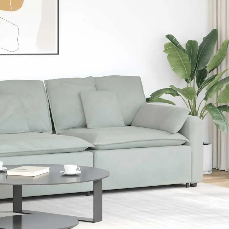 Modulaire bankelementen voor dagelijks gebruik en elegant comfort - Lichtgrijs / end sofa - Bankelementen