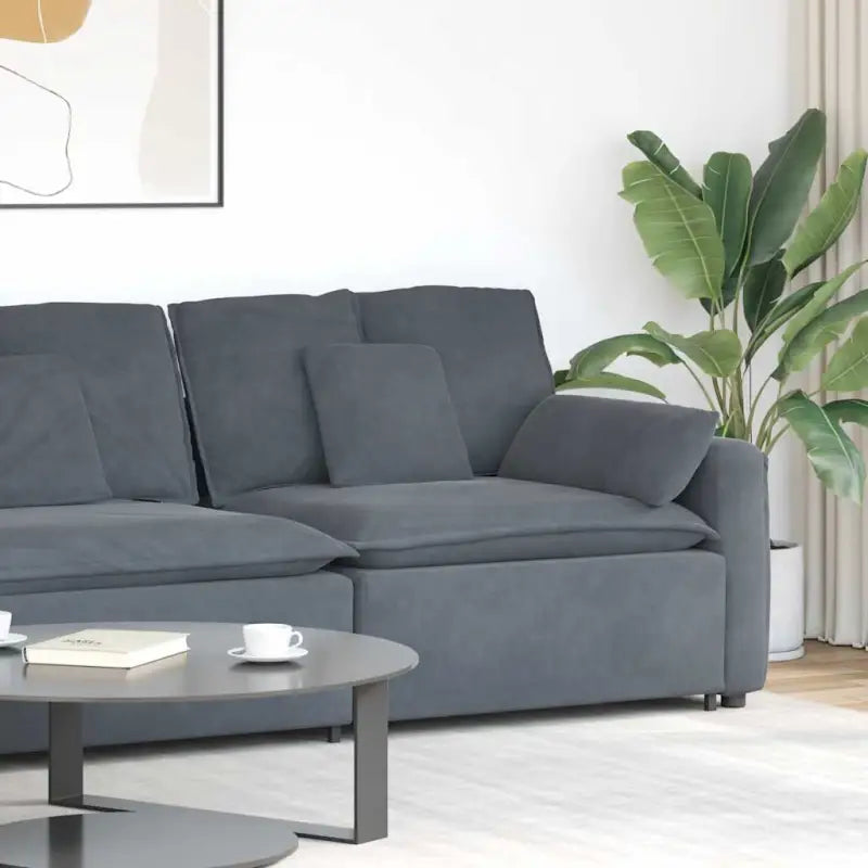 Modulaire bankelementen voor dagelijks gebruik en elegant comfort - Donkergrijs / end sofa - Bankelementen
