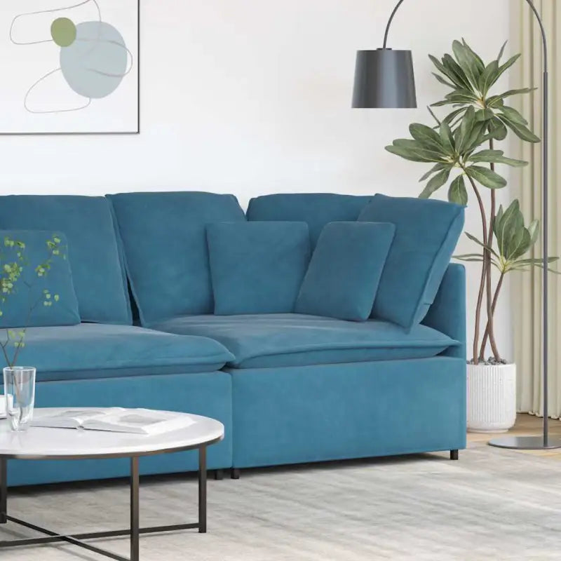 Modulaire bankelementen voor dagelijks gebruik en elegant comfort - Blauw / Hoekbank - Bankelementen