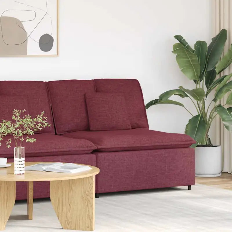 Modulaire hoekmodule voor bankgebruik en stijlvolle zithoeken - Wijnrood / centre sofa - Bankelementen