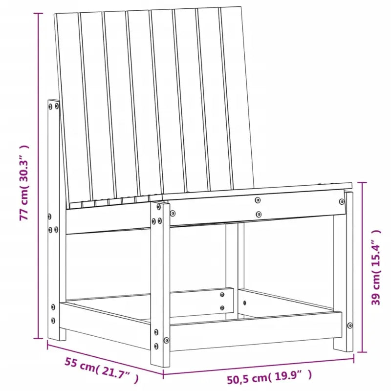 Modulaire houten tuinstoel van massief grenenhout voor je tuin of terras - Modulaire tuinbanken