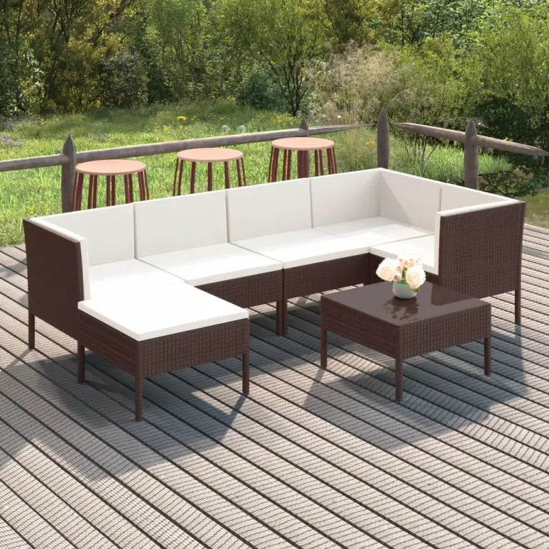 Modulaire loungeset met voetensteun en tafel voor ultiem tuincomfort - 3x hoek + 2x midden + 2x voetensteun - Tuinsets