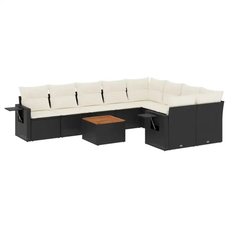 Modulaire tuinbank Lounge Set van zwart materiaal en gepoedercoat staal - Modulaire tuinbanken
