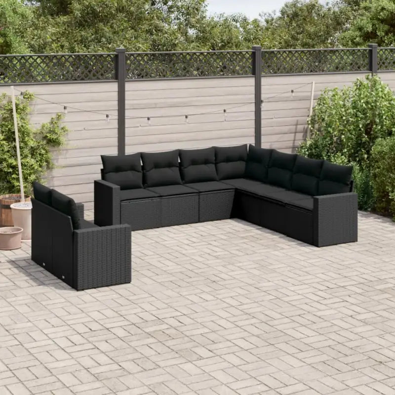 Modulaire tuinbank Loungeset met waterdichte tas en beige gepoedercoat staal - Zwart / 1 / Zonder tafel - Modulaire