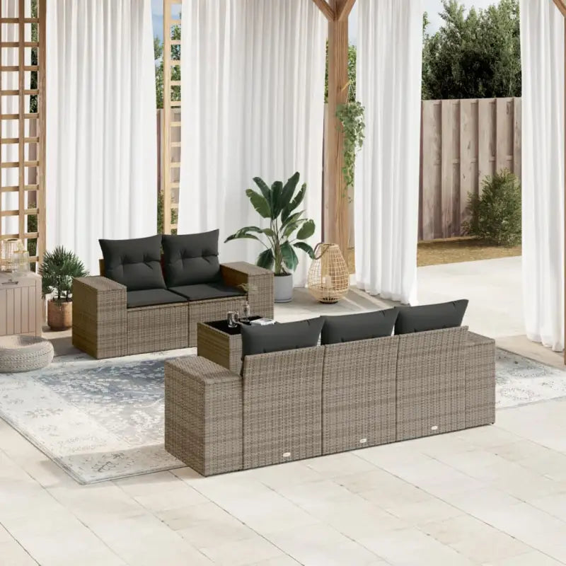 Modulaire tuinbank met beige materiaal en gepoedercoat staal afmetingen voor terras en tuin - Grijs / 1 - Modulaire