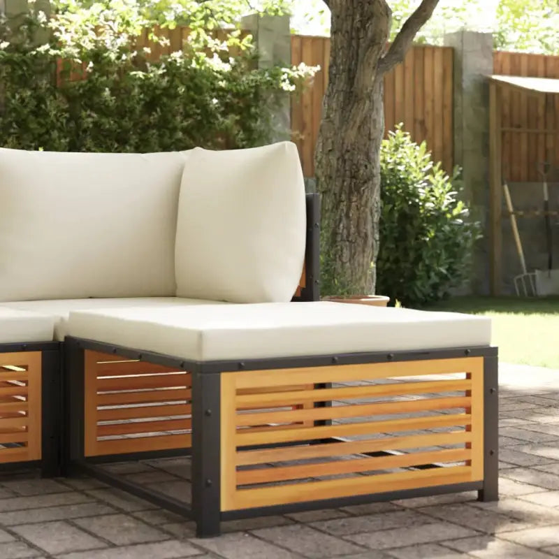 Modulaire tuinbank van massief acaciahout met wasbare hoes - Modulaire tuinbanken