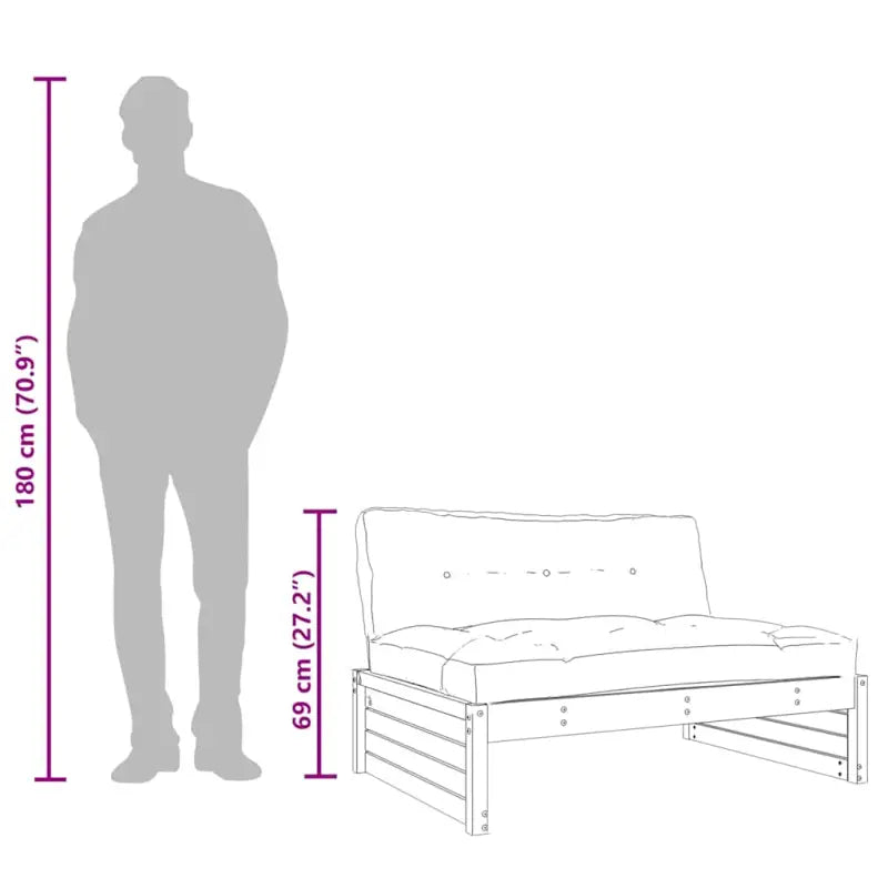 Modulaire tuinbank van massief grenenhout met zachte kussens - Modulaire tuinbanken