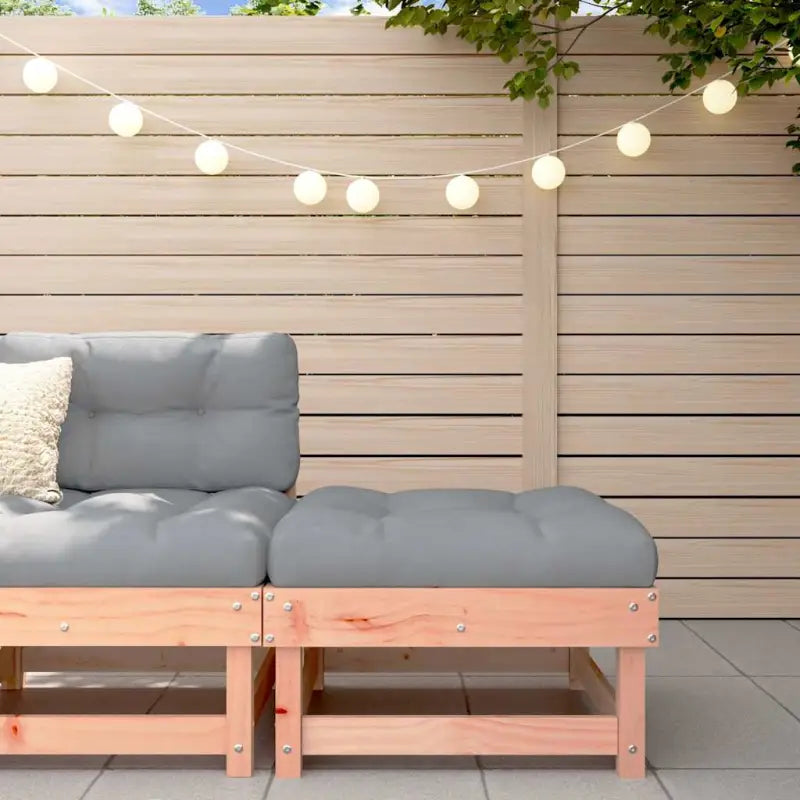 Modulaire tuinbank van massief grenenhout met zachte kussens - Natuurlijk douglashout / 1 / Voetensteun - Modulaire