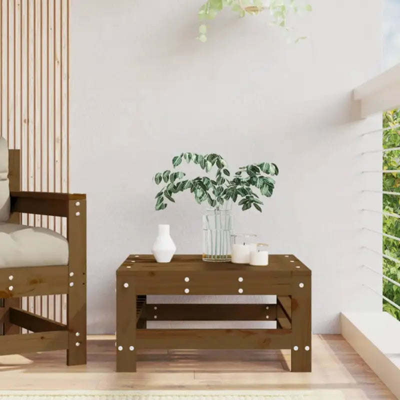 Modulaire tuinbanken van massief douglashout voor gezellige buitenkamers - Honingbruin grenenhout / 1 / Voetensteun