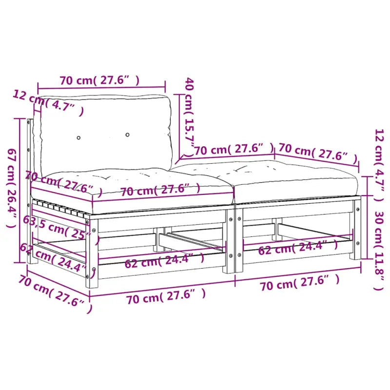 Modulaire tuinbankset van massief grenenhout voor comfortabel buitenleven - Modulaire tuinbanken