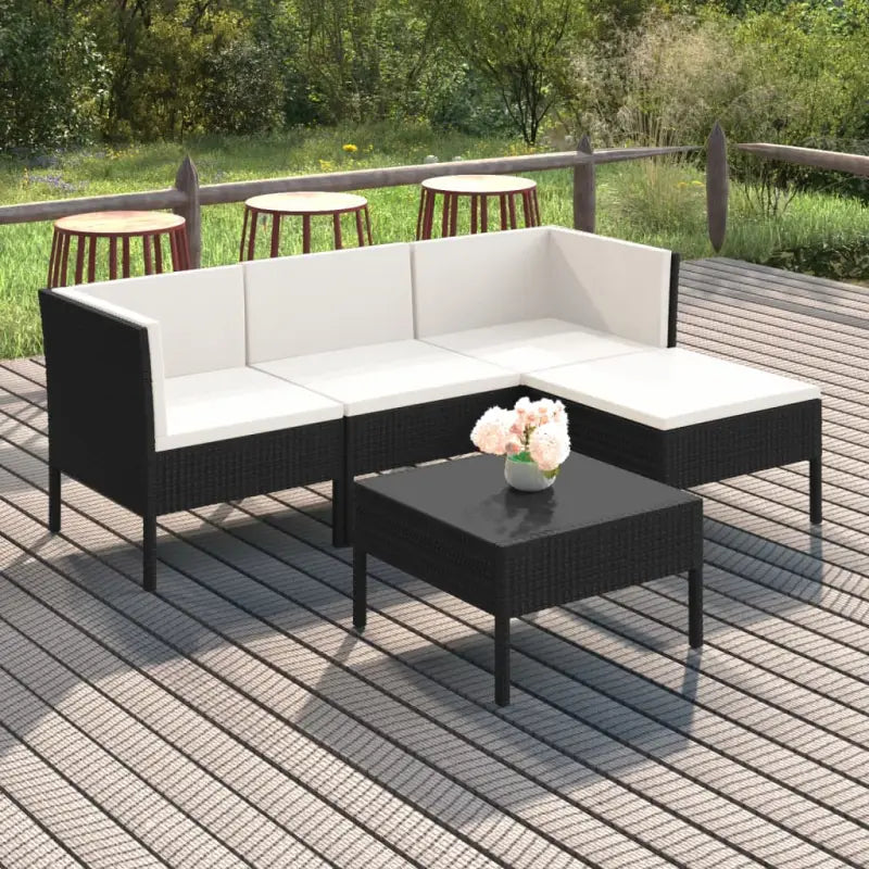 Modulaire tuinset voor een comfortabele en gezellige buitenruimte - 2x hoek + midden + voetensteun + Tafel - Tuinsets