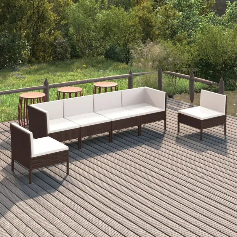 Modulaire tuinset voor gezellige en ontspannen zomerdagen - 2x hoek + 4x midden - Tuinsets