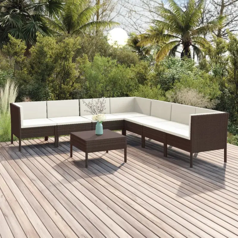 Modulaire tuinset voor gezellige en ontspannen zomerdagen - 3x hoek + 4x midden + Tafel - Tuinsets