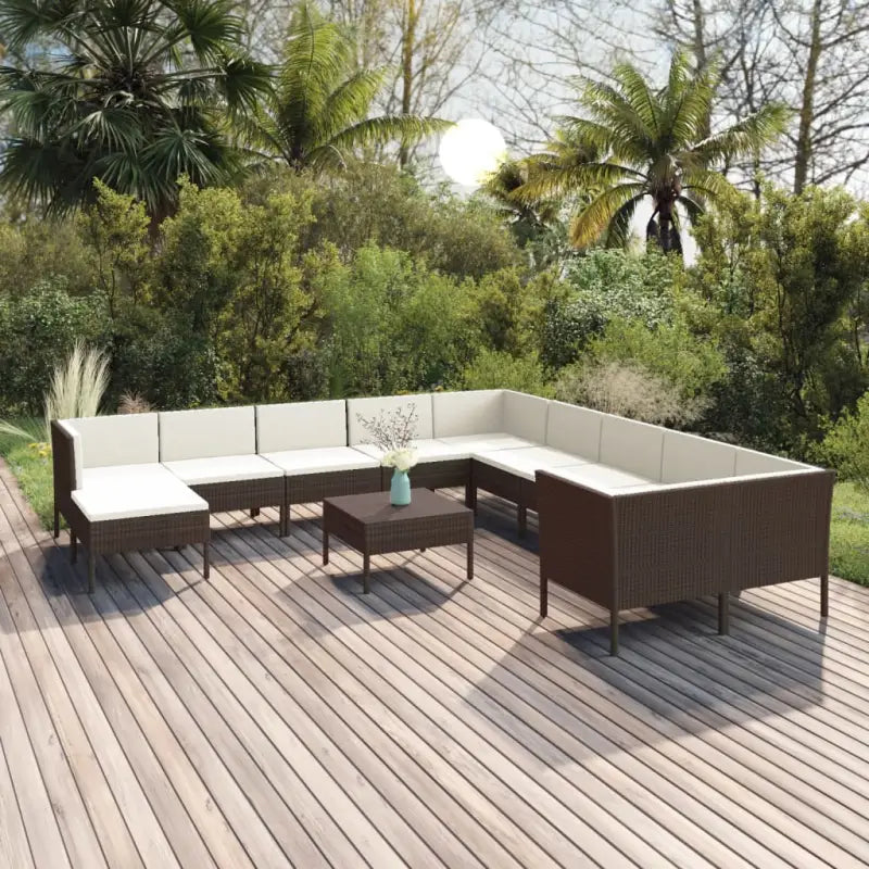 Modulaire tuinset voor gezellige en ontspannen zomerdagen - 6x midden + 4x hoek + voetensteun + Tafel - Tuinsets