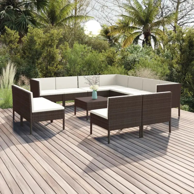 Modulaire tuinset voor gezellige en ontspannen zomerdagen - 8x midden + 3x hoek + Tafel - Tuinsets