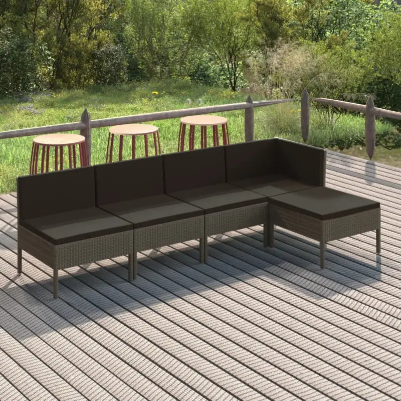 Modulaire tuinset voor ontspannen zomerdagen en gezellige bijeenkomsten - hoek + 3x midden + voetensteun - Tuinsets