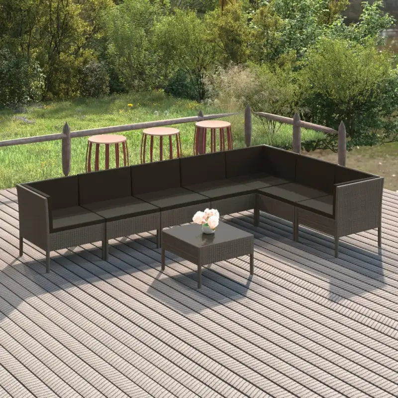 Modulaire tuinset voor ontspannen zomerdagen en gezellige bijeenkomsten - 3x hoek + 4x midden + Tafel - Tuinsets