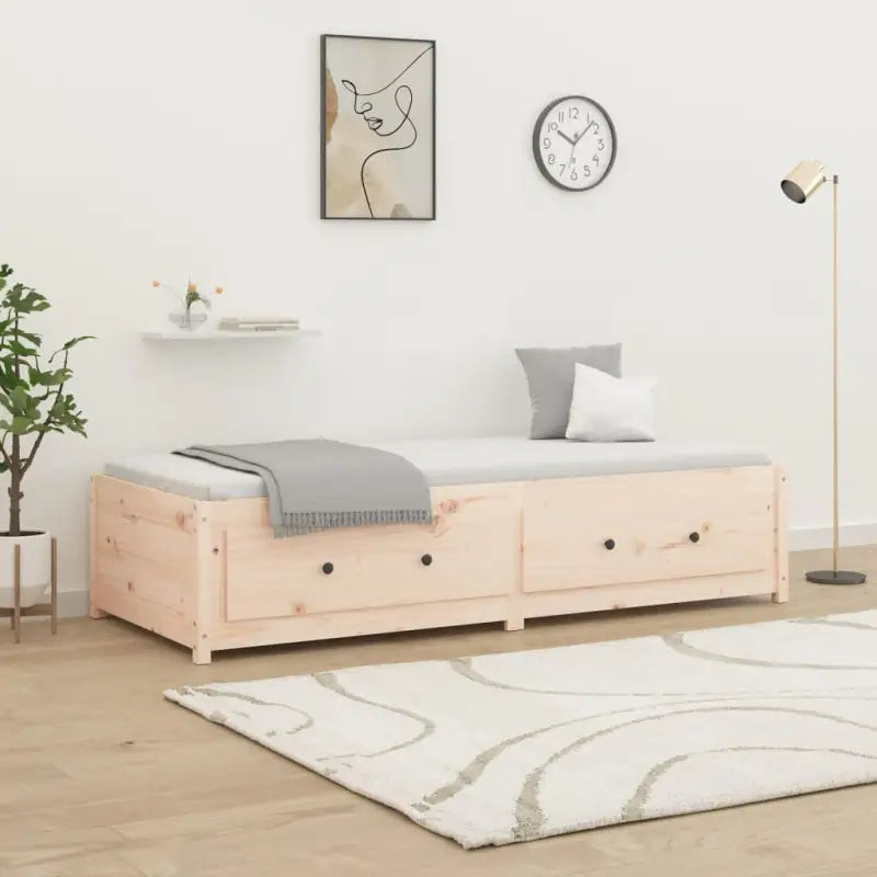 Multifunctioneel bed en bank van massief grenenhout - Naturel / 90 x 190 cm - Bedden & bedframes