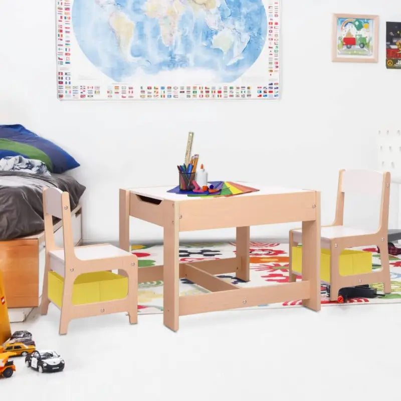 Multifunctioneel kindertafel en -stoelenset voor baby’s en peuters - Bruin - Meubelsets voor baby’s & peuters