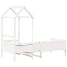 Multifunctioneel slaapbank van massief grenenhout in wit materiaal - Bedden & bedframes