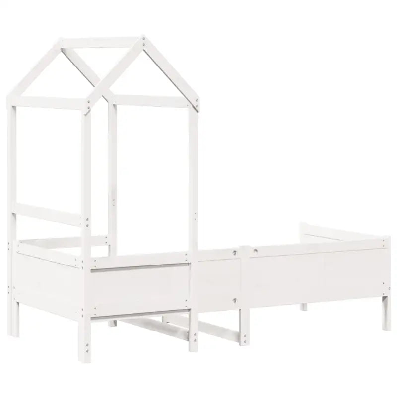 Multifunctioneel slaapbank van massief grenenhout in wit materiaal - Bedden & bedframes