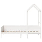 Multifunctioneel slaapbank van massief grenenhout in wit materiaal - Bedden & bedframes