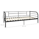 Multifunctionele metalen slaapbank voor dagelijks gebruik en gastenlogies - Zwart / 90 x 200 cm - Bedden & bedframes
