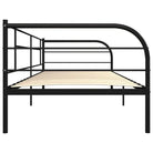 Multifunctionele metalen slaapbank voor dagelijks gebruik en gastenlogies - Zwart / 90 x 200 cm - Bedden & bedframes