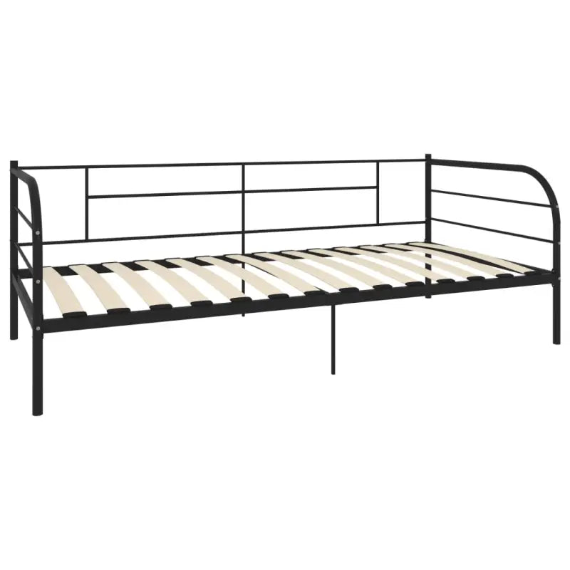 Multifunctionele metalen slaapbank voor dagelijks gebruik en gastenlogies - Zwart / 90 x 200 cm - Bedden & bedframes