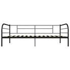 Multifunctionele metalen slaapbank voor dagelijks gebruik en gastenlogies - Zwart / 90 x 200 cm - Bedden & bedframes