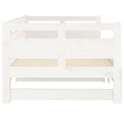 Multifunctionele slaapbank in massief Grenenhout met totale afmetingen - Bedden & bedframes