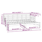 Multifunctionele slaapbank van massief Grenenhout met nette totale afmetingen - Bedden & bedframes