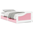 Multifunctionele slaapbank van massief grenenhout voor slaap en lounge - Wit en roze - Bedden & bedframes