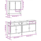 Muur gemonteerde badkamermeubelset van bewerkt hout met veel opbergruimte - Badkamermeubelsets
