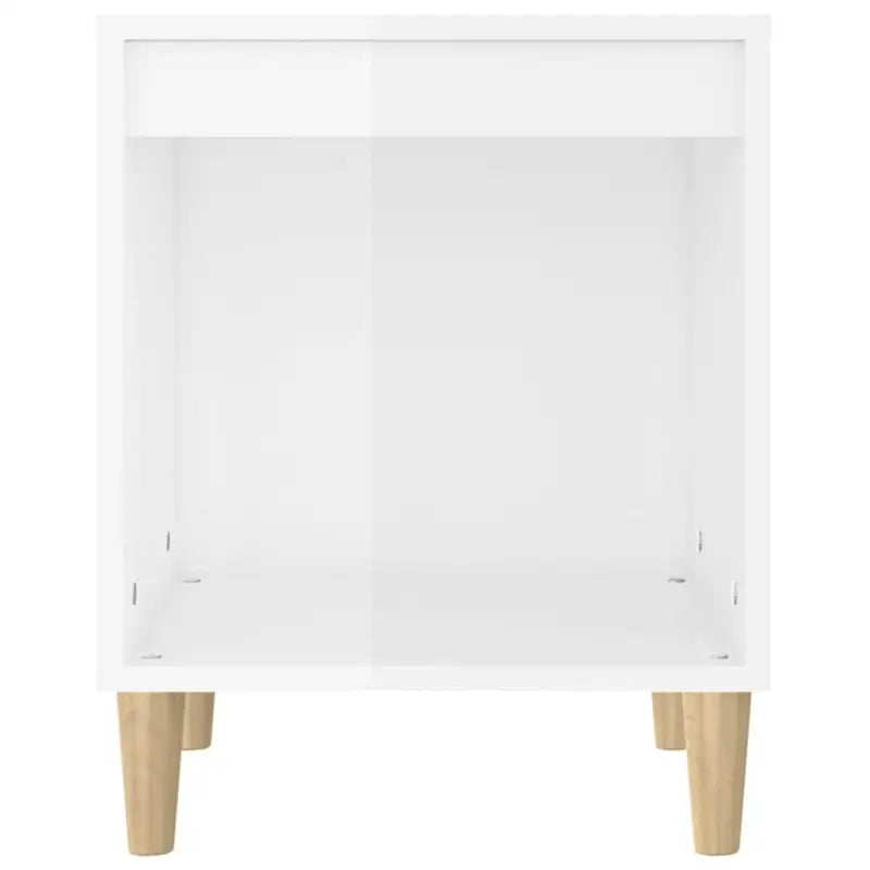 Nachtkastje met elegant ontwerp in bewerkt hout en hoogglans wit - Nachtkastjes