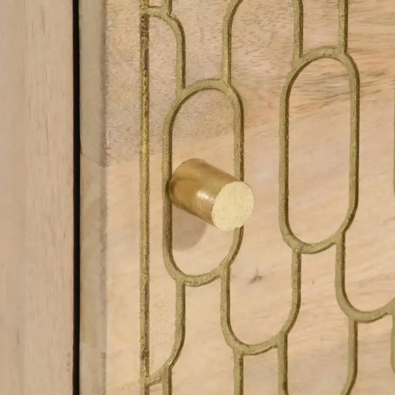 Nachtkastje met massief mangohout en houten poten in retro stijl - Nachtkastjes