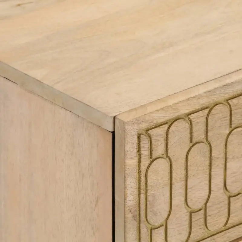 Nachtkastje met massief mangohout en houten poten voor tijdloze stijl - Nachtkastjes