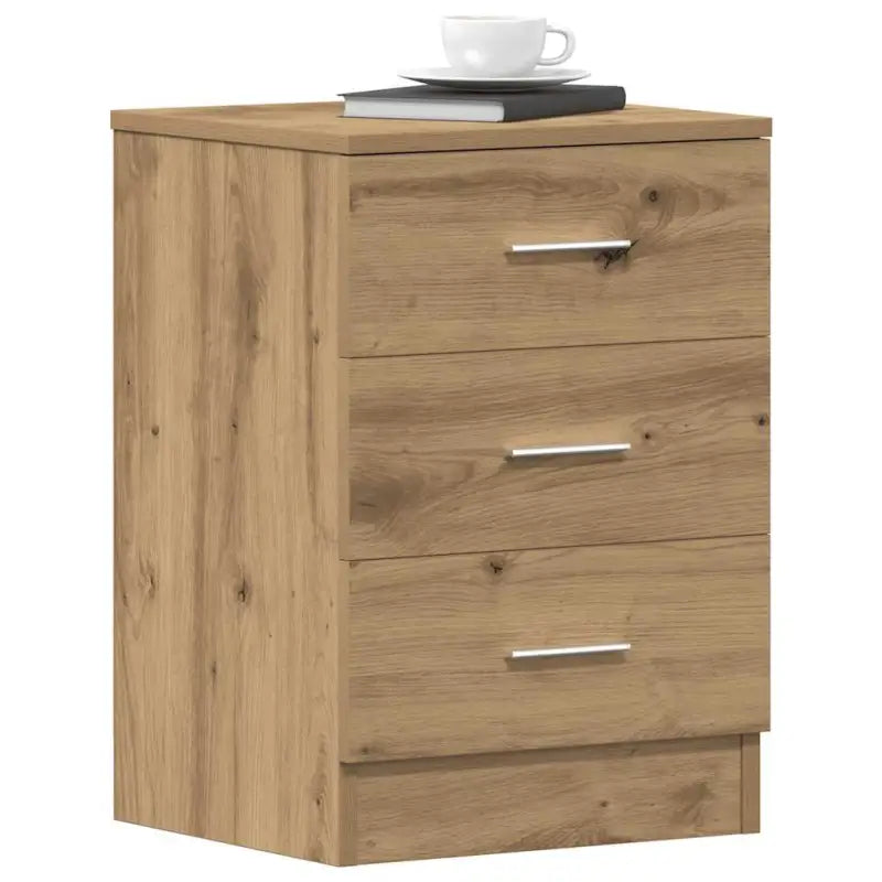 Nachtkastje van bewerkt hout met levering bevat voor een klassieke uitstraling - artisanaal eikenkleurig / 1
